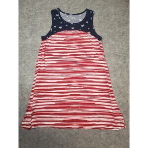 Kim Rogers Women's PL Red White & Blue Sun Dress Beach Cover Up American Flag